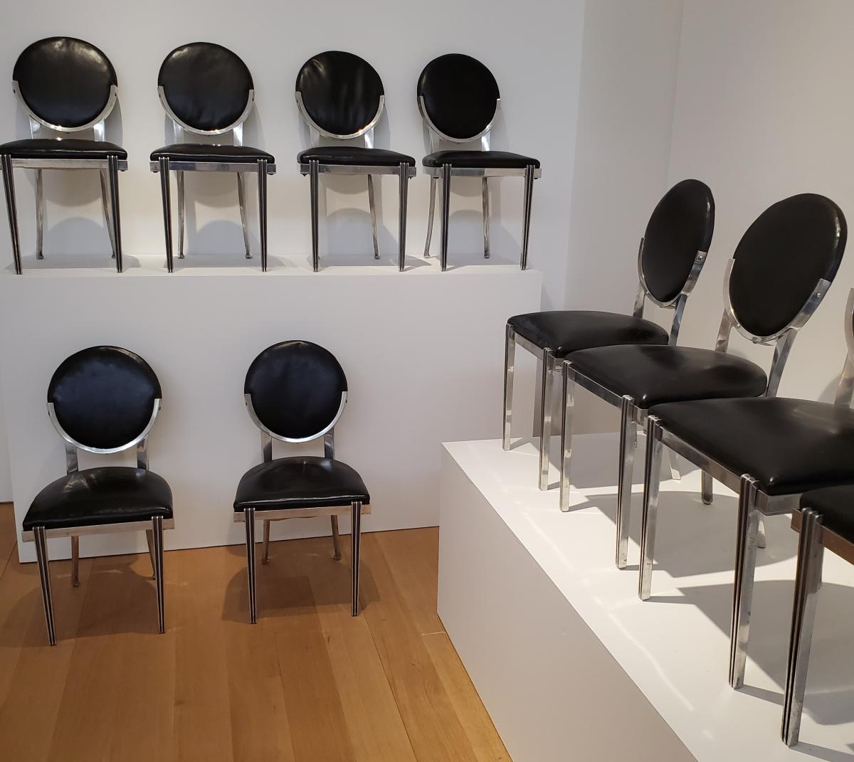 Set of metal chairs by Emile-Jacques Ruhlmann