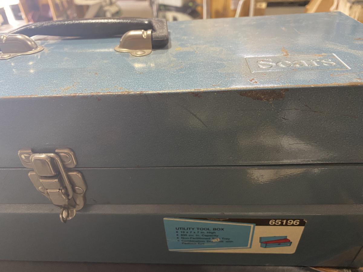 Find someone who has the same color blue in their eyes as this classic Sears toolbox. They are a keeper! Dreamy!