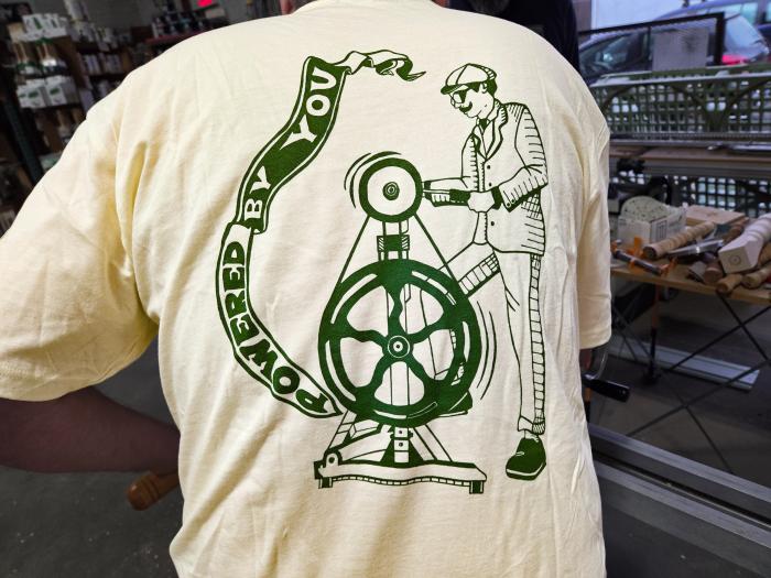 Gramercy Tools Powered By You Treadle Lathe T-Shirt