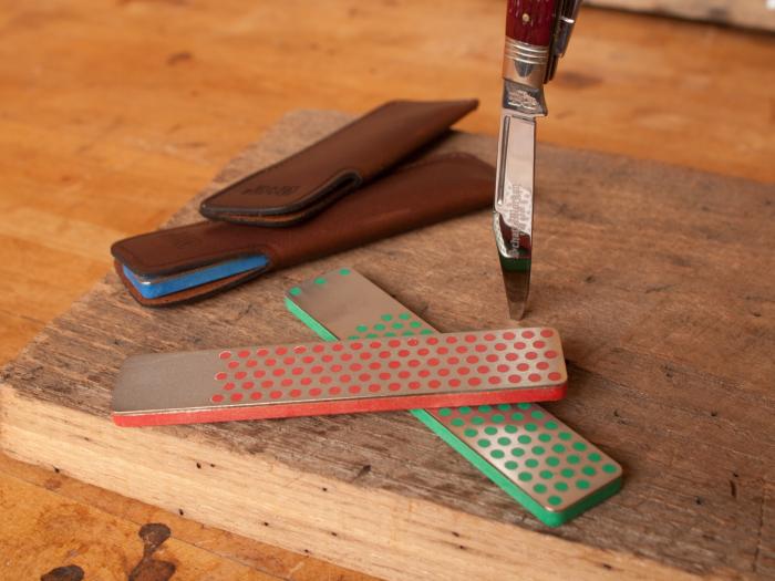 DMT 4-in. Machinist Diamond Whetstone with Leather Case